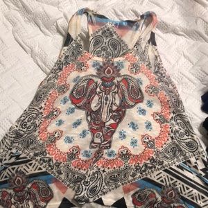 Elephant racer back flow blouse